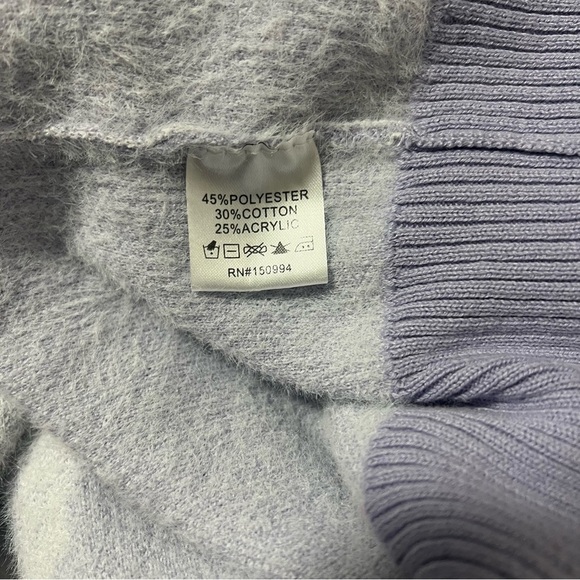 Nikka K Olive Juniors Large Lavender Full Button Smiley Faces Cardigan Sweater - Picture 6 of 7